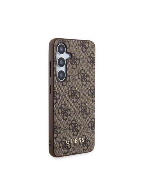 Guess 4G Metal Gold Logo Samsung Galaxy A35 hátlap tok, barna, GUOHCSA35G4GFBR