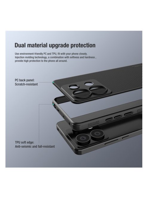 Nillkin Super Frosted Pro Xiaomi Redmi Note 13 Pro 5G/Poco X6 5G hátlap tok, fekete
