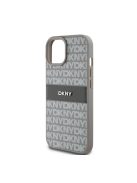 DKNY PU Leather Repeat Pattern Tonal Stripe Apple iPhone 15 hátlap tok, bézs