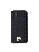 DKNY PU Leather Repeat Pattern Stack Logo Apple iPhone 11 Magsafe kompatibilis hátlap tok, fekete