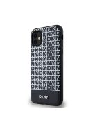 DKNY PU Leather Repeat Pattern Bottom Stripe Apple iPhone 11 Magsafe kompatibilis hátlap tok, fekete