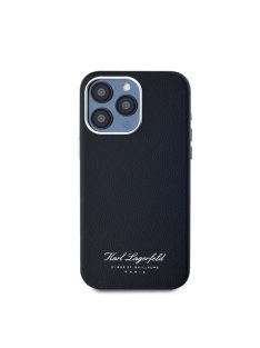   Karl Lagerfeld Grained PU Hotel RSG iPhone 15 Pro Max hátlap tok, fekete