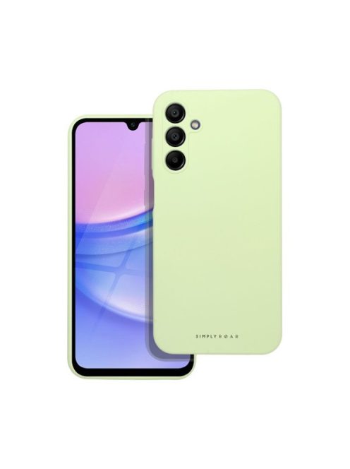 Roar Samsung Galaxy A15 4G / A15 5G prémium szilikon tok velúr béléssel, világoszöld