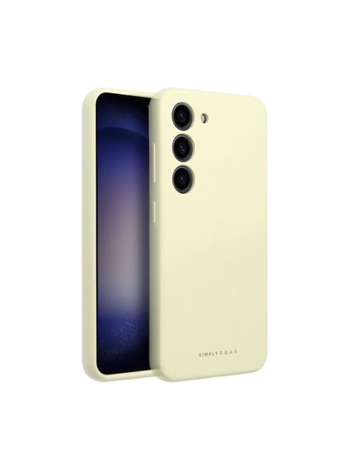 Roar Samsung Galaxy A05s prémium szilikon tok velúr béléssel, világossárga