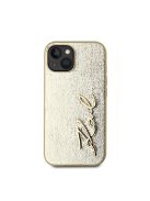 Karl Lagerfeld Wrinkled PU Signature Logo Apple iPhone 14 hátlap tok, arany