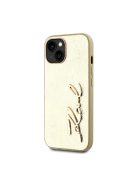 Karl Lagerfeld Wrinkled PU Signature Logo Apple iPhone 14 hátlap tok, arany