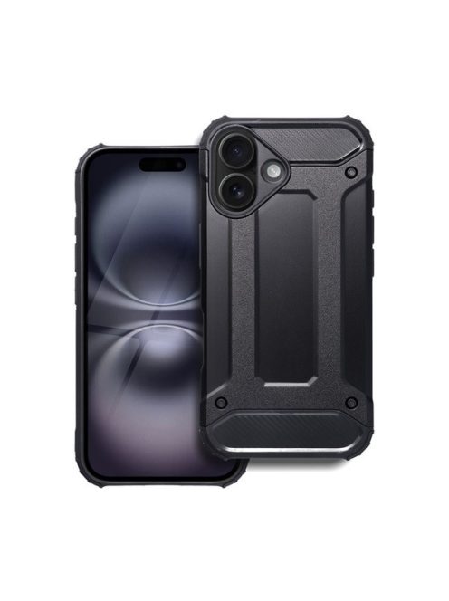 Forcell Armor hátlap tok, Apple iPhone 16, fekete