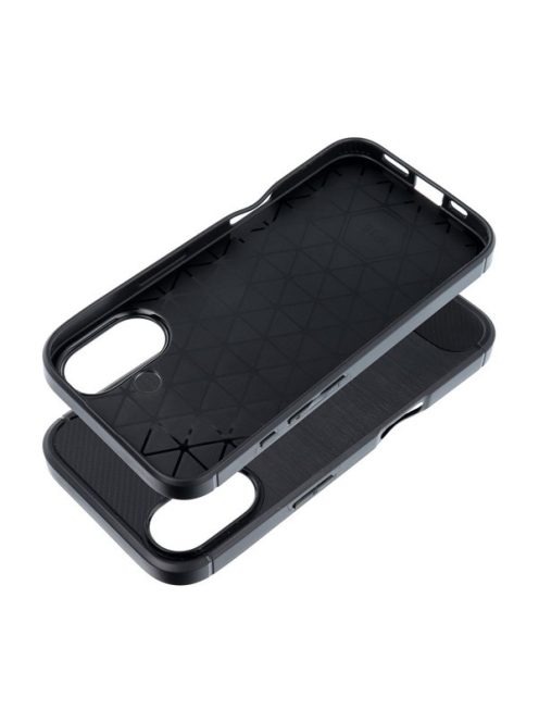 Forcell Carbon Apple iPhone 16 szilikon tok, fekete