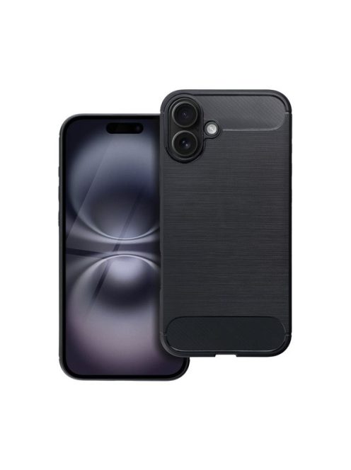 Forcell Carbon Apple iPhone 16 Plus szilikon tok, fekete