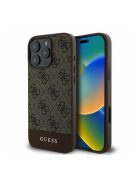 Guess 4G Bottom Stripe Apple iPhone 16 Pro hátlap tok, barna GUHCP16LG4GLBR