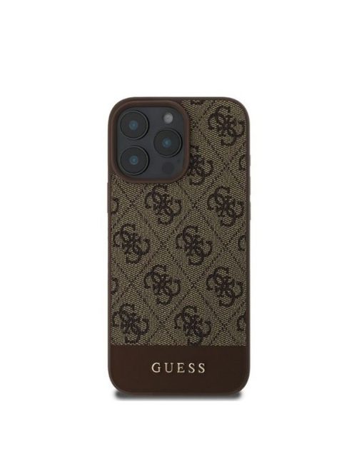 Guess 4G Bottom Stripe Apple iPhone 16 Pro hátlap tok, barna GUHCP16LG4GLBR