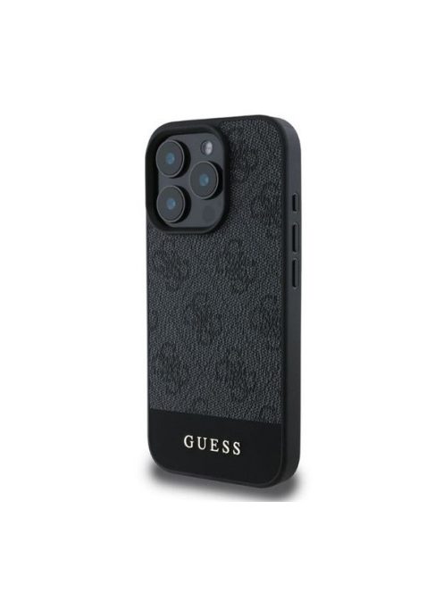 Guess 4G Bottom Stripe Apple iPhone 16 Pro hátlap tok, szürke UHCP16LG4GLGR