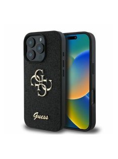   Guess Apple iPhone 16 Pro hátlap tok, fekete/barna GUHCP16LHG4SGK