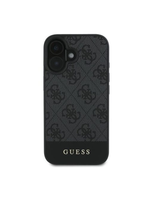 Guess 4G Bottom Stripe Apple iPhone 16 hátlap tok, szürke GUHCP16SG4GLGR