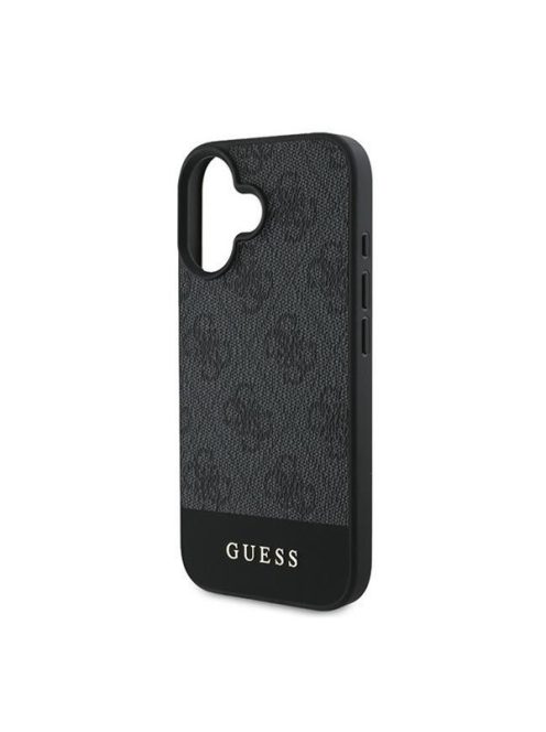 Guess 4G Bottom Stripe Apple iPhone 16 hátlap tok, szürke GUHCP16SG4GLGR