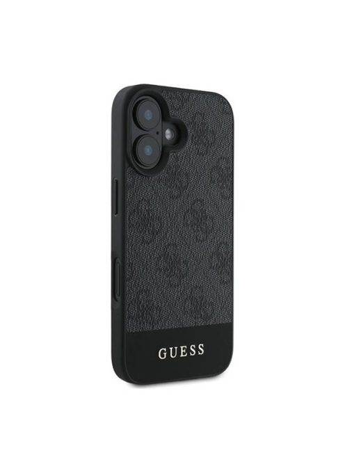 Guess 4G Bottom Stripe Apple iPhone 16 hátlap tok, szürke GUHCP16SG4GLGR