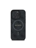 Guess 4G Ring Classic Logo Apple iPhone 16 Pro hátlap tok, fekete/barna GUHMP16LG4GFRK