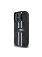 Guess 4G Printed Stripes MagSafe Apple iPhone 16 Pro hátlap tok, fekete/barna GUHMP16LP4RPSK