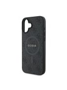 Guess 4G Ring Classic Logo Apple iPhone 16 Plus hátlap tok, fekete/barna GUHMP16MG4GFRK