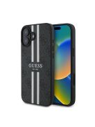 Guess 4G Printed Stripes MagSafe Apple iPhone 16 Plus hátlap tok, fekete/barna GUHMP16MP4RPSK