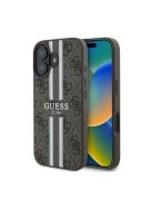 Guess 4G Printed Stripes MagSafe Apple iPhone 16 Plus hátlap tok, barna GUHMP16MP4RPSW