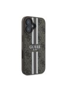 Guess 4G Printed Stripes MagSafe Apple iPhone 16 Plus hátlap tok, barna GUHMP16MP4RPSW