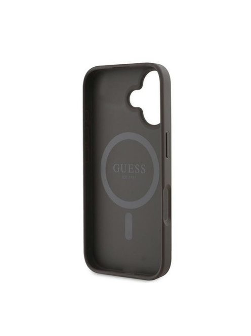 Guess 4G Printed Stripes MagSafe Apple iPhone 16 Plus hátlap tok, barna GUHMP16MP4RPSW