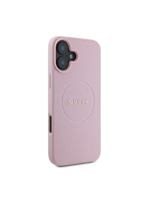 Guess Grained Gold Ring MagSafe Apple iPhone 16 Plus hátlap tok, rózsaszín GUHMP16MPGHSMMP