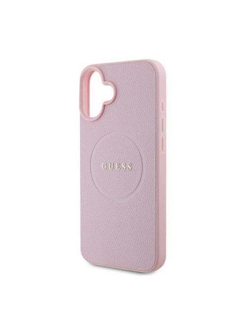 Guess Grained Gold Ring MagSafe Apple iPhone 16 Plus hátlap tok, rózsaszín GUHMP16MPGHSMMP