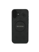 Guess Saffiano Peony Classic Logo Apple iPhone 16 Plus hátlap tok, fekete/barna GUHMP16MPSAPSMEK