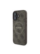 Guess 4G Ring Classic Logo Apple iPhone 16 hátlap tok, barna GUHMP16SG4GFRW 