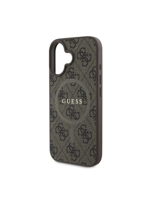 Guess 4G Ring Classic Logo Apple iPhone 16 hátlap tok, barna GUHMP16SG4GFRW 