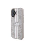 Guess 4G Printed Stripes MagSafe Apple iPhone 16 hátlap tok, rózsaszín GUHMP16SP4RPSP