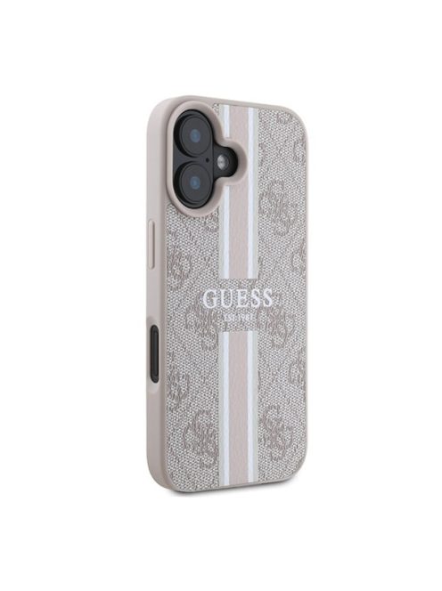 Guess 4G Printed Stripes MagSafe Apple iPhone 16 hátlap tok, rózsaszín GUHMP16SP4RPSP