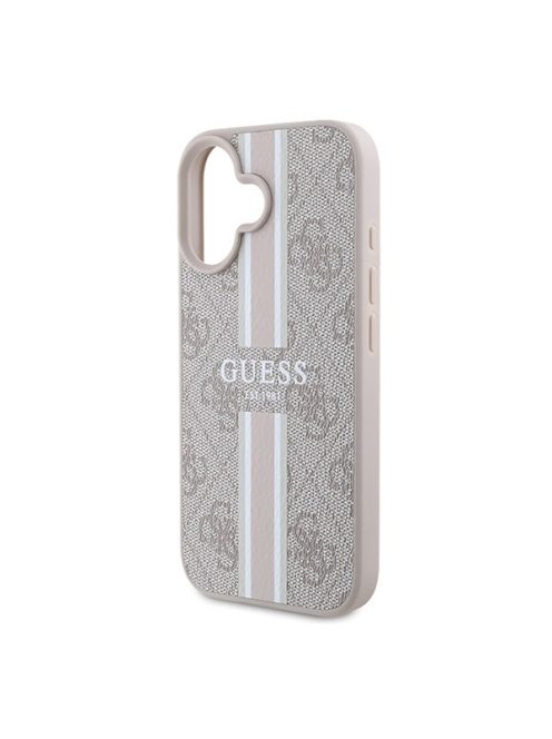 Guess 4G Printed Stripes MagSafe Apple iPhone 16 hátlap tok, rózsaszín GUHMP16SP4RPSP