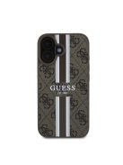 Guess 4G Printed Stripes MagSafe Apple iPhone 16 hátlap tok, barna GUHMP16SP4RPSW