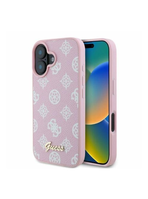 Guess Peony Script Apple iPhone 16 MagSafe kompatibilis hátlap tol, rózsaszín GUHMP16SPGPYSP