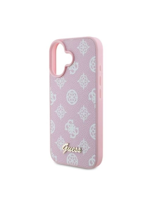 Guess Peony Script Apple iPhone 16 MagSafe kompatibilis hátlap tol, rózsaszín GUHMP16SPGPYSP