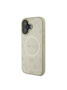 Guess Saffiano Peony Classic Logo Apple iPhone 16 hátlap tok, arany GUHMP16SPSAPSMED