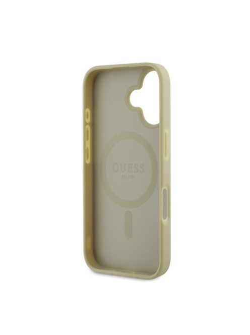 Guess Saffiano Peony Classic Logo Apple iPhone 16 hátlap tok, arany GUHMP16SPSAPSMED