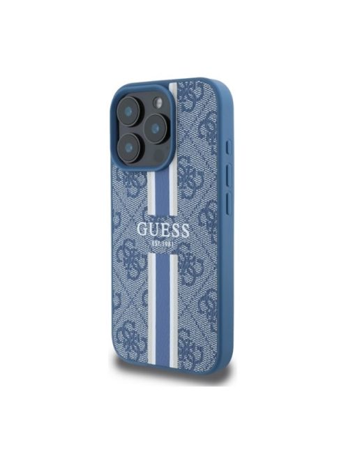 Guess 4G Printed Stripes MagSafe Apple iPhone 16 Pro Max hátlap tok, kék GUHMP16XP4RPSB