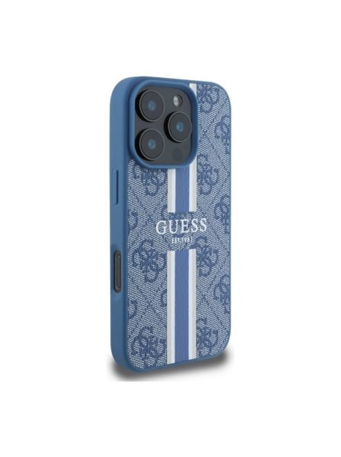 Guess 4G Printed Stripes MagSafe Apple iPhone 16 Pro Max hátlap tok, kék GUHMP16XP4RPSB