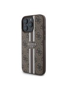 Guess 4G Printed Stripes MagSafe Apple iPhone 16 Pro Max hátlap tok, barna GUHMP16XP4RPSW