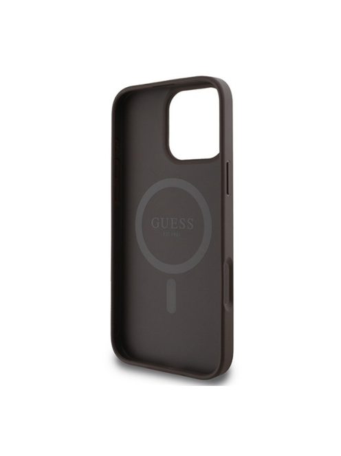 Guess 4G Printed Stripes MagSafe Apple iPhone 16 Pro Max hátlap tok, barna GUHMP16XP4RPSW