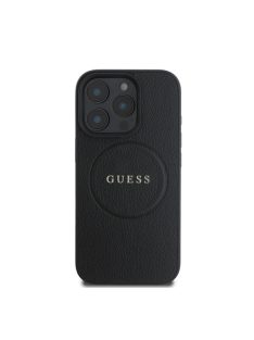   Guess PU Grained Classic Logo Apple iPhone 16 Pro Max MagSafe kompatibilis hátlap tok, barna