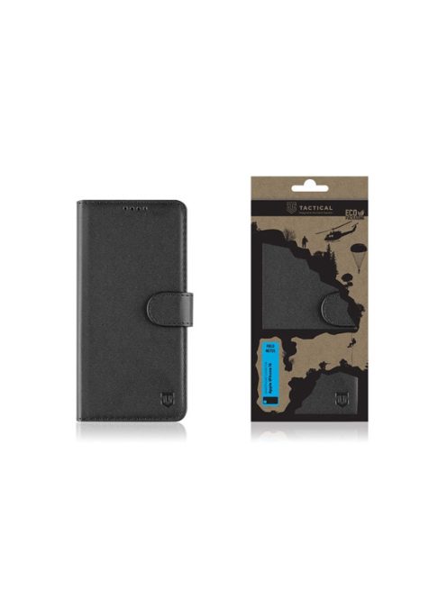 Tactical Field Notes Apple iPhone 16 flip/oldalra nyíló tok, fekete