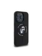 Karl Lagerfeld Silicone KC Heads Ring  Apple iPhone 16 Pro hátlap tok, fekete KLHMP16LSCMKCRHK