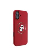 Karl Lagerfeld Silicone KC Heads Ring Apple iPhone 16 Plus hátlap tok, piros KLHMP16MSCMKCRHR