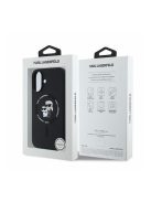 Karl Lagerfeld Silicone KC Heads Ring Apple iPhone 16 hátlap tok, fekete KLHMP16SSCMKCRHK