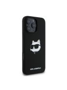 Karl Lagerfeld  Silicone Choupette Head Print Apple iPhone 16 Pro Max Magsafe kompatibilis hátlap tok, fekete 